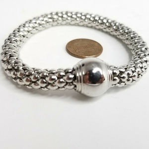 Womens Silver tone Filagree Mesh Tube Bracelet